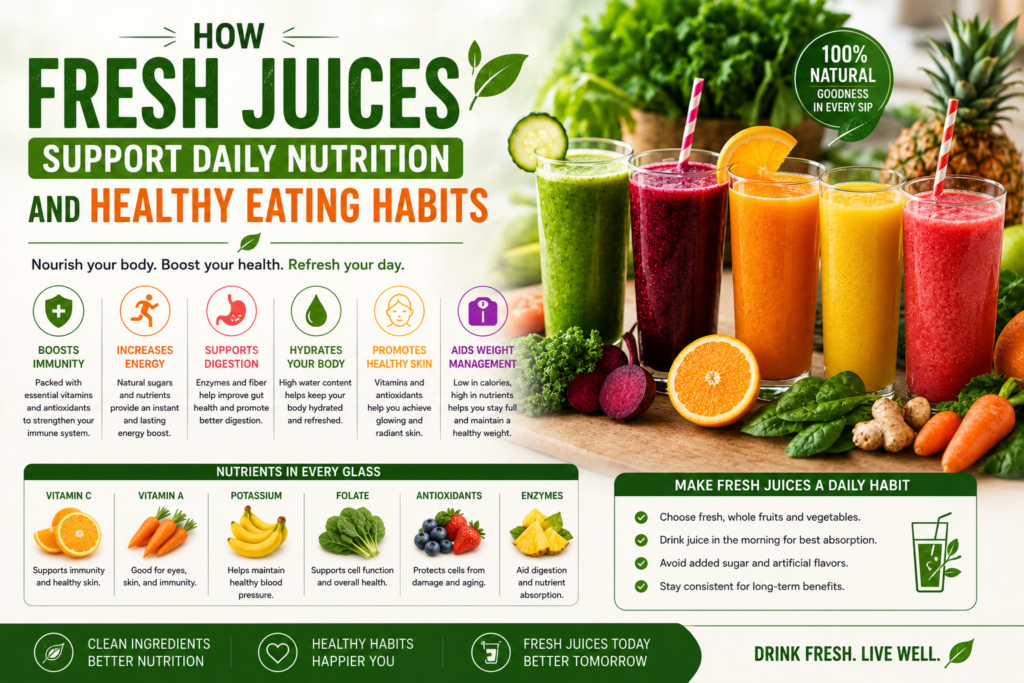 How Fresh Juices Support Daily Nutrition and Healthy Eating Habits