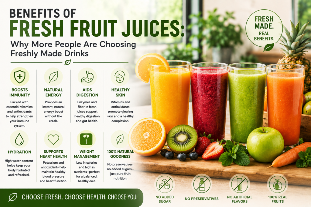 Benefits of Fresh Fruit Juices: Why More People Are Choosing Freshly Made Drinks
